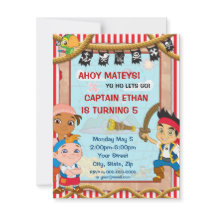 Jake et Neverland Pirates Invitation d'anniversair