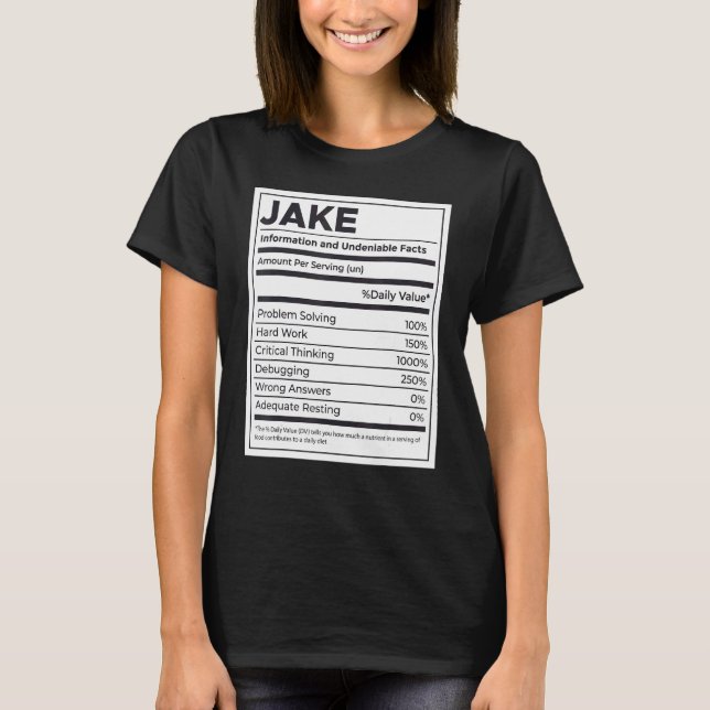 Jake Nutrition Information Problem lösen hartes W T-Shirt (Vorderseite)
