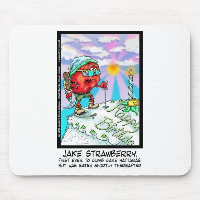 Jake Strawberry Funny Dessert Geschenke & Links Mousepad (Vorne)