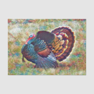 Jake Wild Truthahn im Stil von Monet Decoupage Seidenpapier