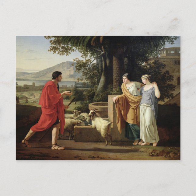 Jakob mit den Töchern Labans, 1787 Postkarte (Vorderseite)