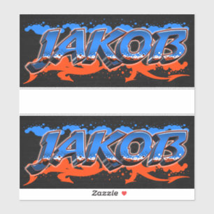 Jakob prénom nom graffiti autocollant sticker
