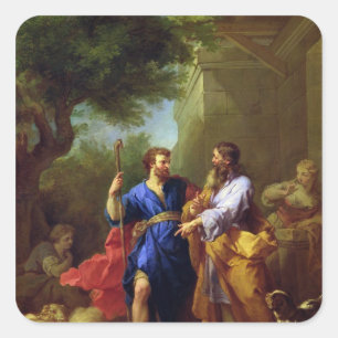 Jakob und Laban, bis 1737 Quadratischer Aufkleber