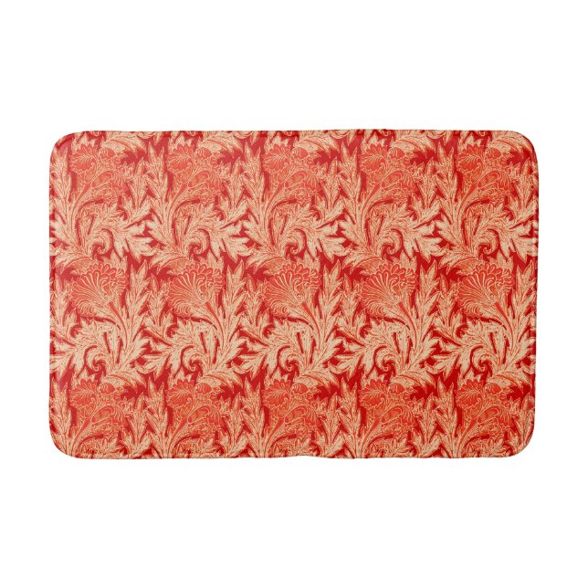 Jakobinische Blume Damask, Mandarin und Light Oran Badematte (Vorderseite)