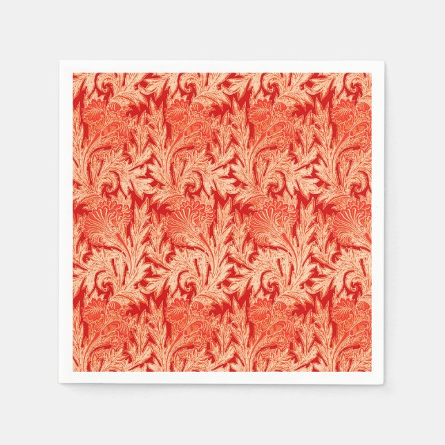 Jakobinische Blume Damask, Mandarin und Light Oran Serviette (Vorderseite)