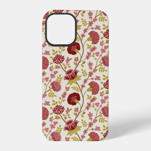 Jakobsbraun Muster Reds Pinks Gold Creme iPhone 12 Pro Hülle (Rückseite)