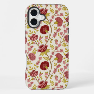 Jakobsbraun Muster Reds Pinks Gold Creme iPhone 16 Plus Hülle