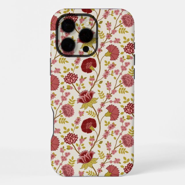 Jakobsbraun Muster Reds Pinks Gold Creme iPhone 16 Pro Max Hülle (Rückseite)