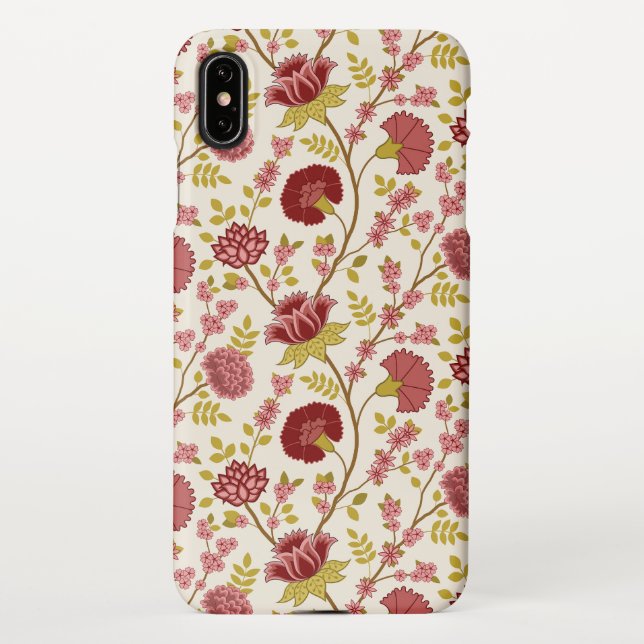 Jakobsbraun Muster Reds Pinks Gold Creme iPhone Hülle (Rückseite)