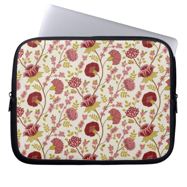 Jakobsbraun Muster Reds Pinks Gold Creme Laptopschutzhülle (Vorderseite)