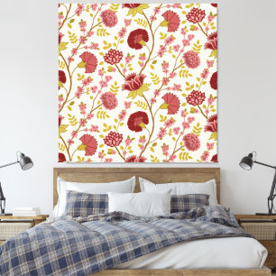 Jakobsbraun Muster Reds Pinks Gold Creme Leinwanddruck