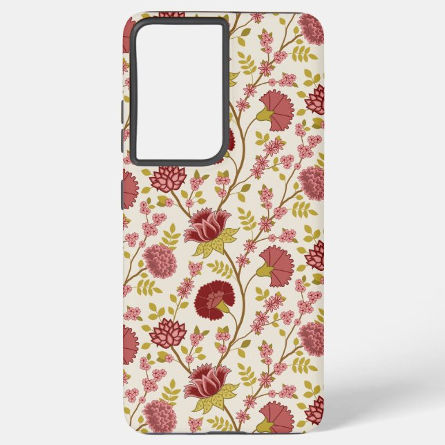 Jakobsbraun Muster Reds Pinks Gold Creme Samsung Galaxy Hülle (Rückseite)