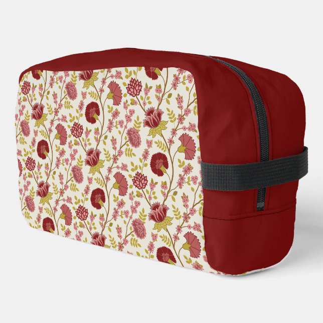 Jakobsbraun Muster Reds Pinks Gold Creme Waschbeutel (Linke Seite)