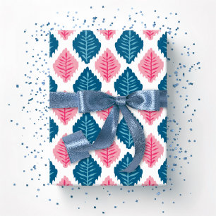 Jakobsmuschel-Blatt-Diamant in Rosa und Aquamarin Geschenkpapier
