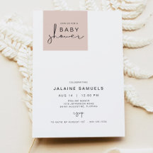 JALAINE Moderne Blush Pink Block Girl Babydusche