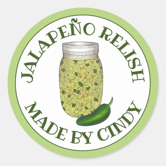 Jalapeno Jalapeño Hot Pepper Relish made by Runder Aufkleber (Vorderseite)