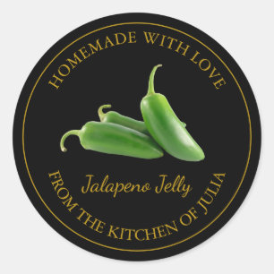 Jalapeno Jelly Étiquette maison   Noir