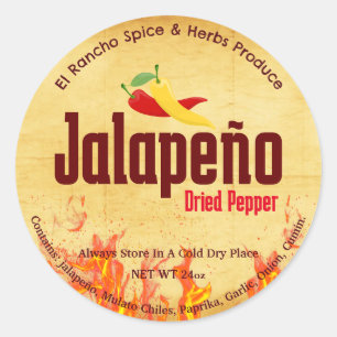 Jalapeño-Paket mit individuellem Etikett Runder Aufkleber