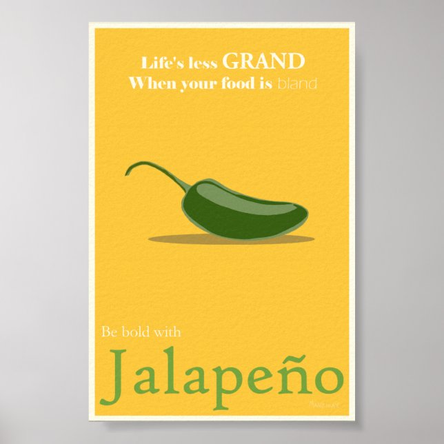 Jalapeno-Werbeplakat - 4x6 Poster (Vorne)