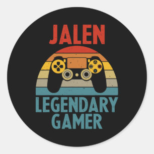 Jalen Geschenk Name Personalisiert Lustig Gaming G Runder Aufkleber