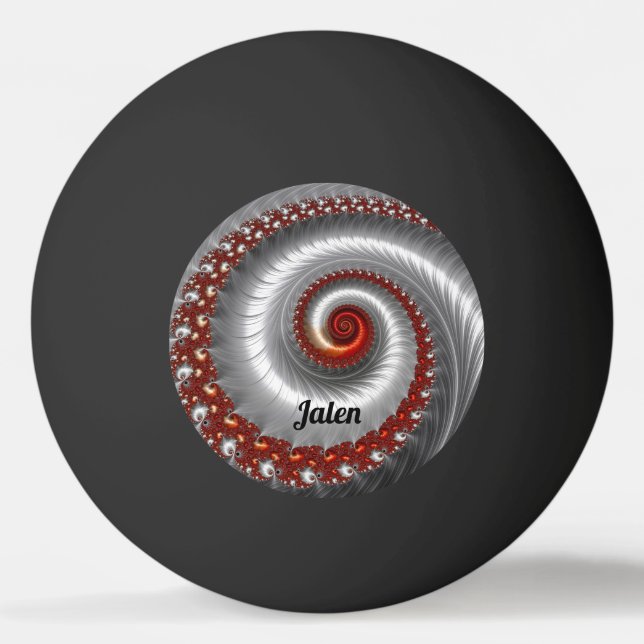 JALEN ~ Silver Muschel ~ Fraktal Design ~ Tischtennisball (Rückseite)