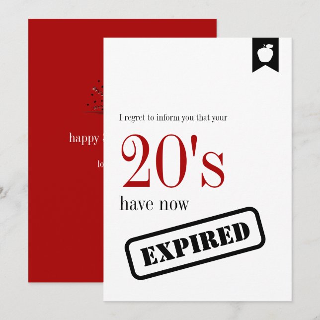 Jalon Anniversaire Expiré 30e Anniversaire Carte (Devant / Derrière)
