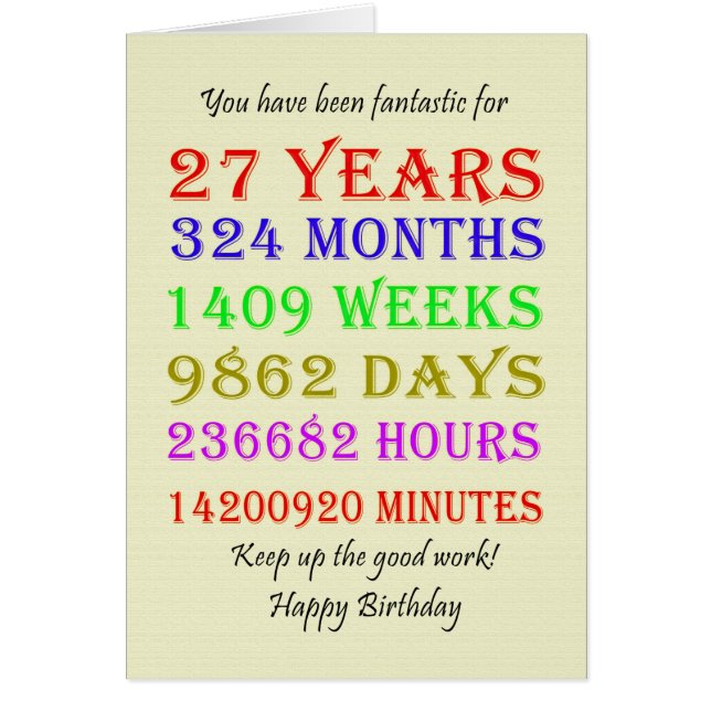 Jalons du 27e anniversaire (Devant)