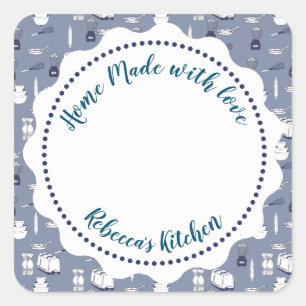 Jam Canning Label   Homemade Mason Jar Quadratischer Aufkleber