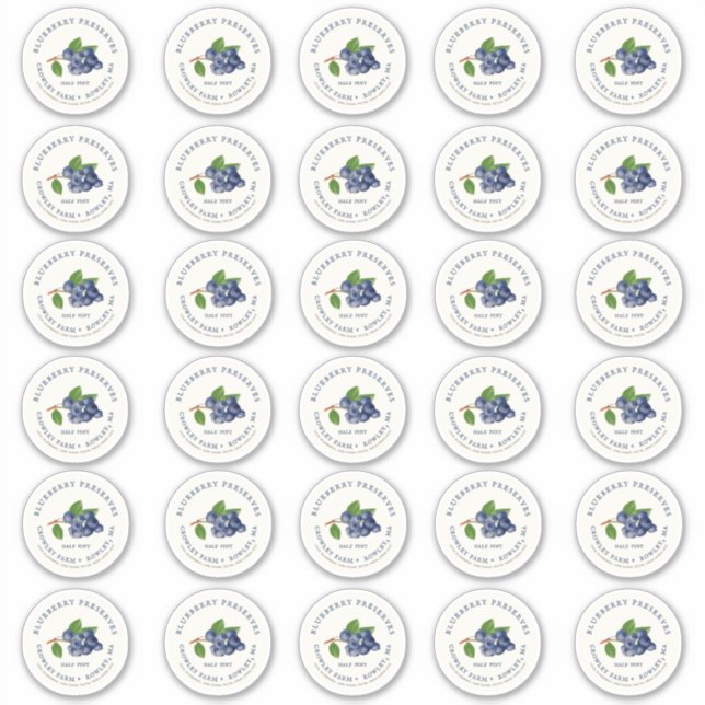 Jam de bleuets 2" Mason Jar Étiquette standard (Devant)