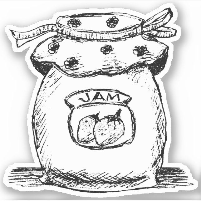 Jam Jar Sketch Aufkleber (Vorderseite)