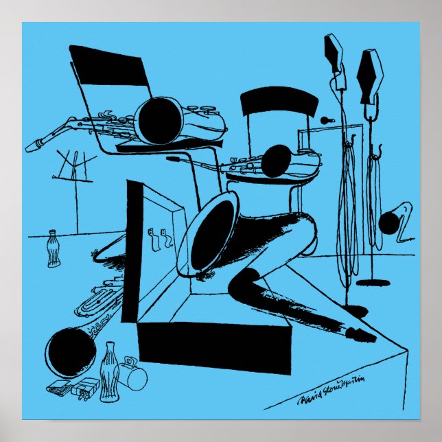 Jam Session Vintage-Illustration Poster (Vorne)