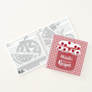 Jam und Gingham Personalisierte Rezepte Notizbuch