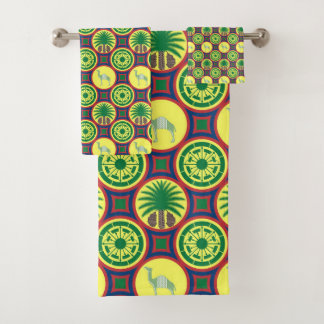 Jamahiri ® Libya | Africa Pattern  Badhandtuch Set