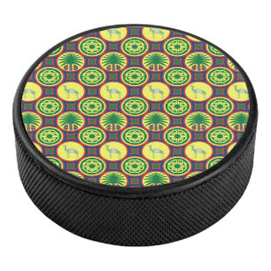 Jamahiri ® Libya   Africa Pattern  Eishockey Puck