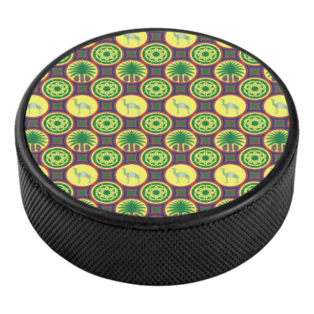 Jamahiri ® Libya | Africa Pattern  Eishockey Puck (3/4)