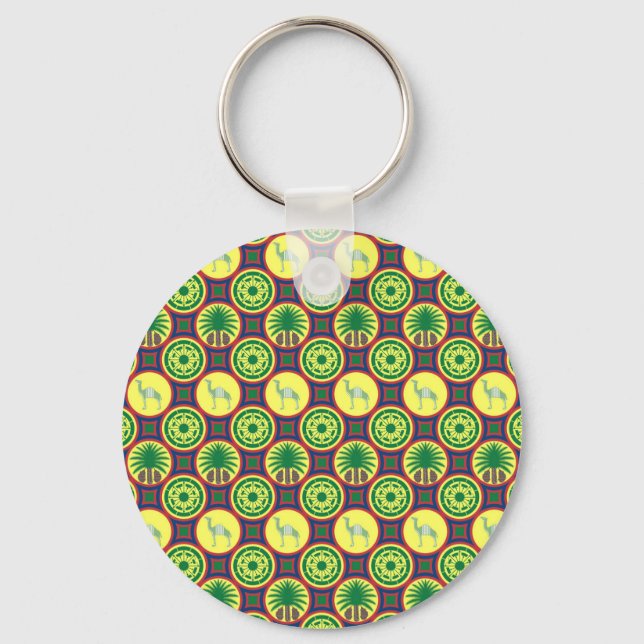 Jamahiri ® Libya | Africa Pattern  Schlüsselanhänger (Vorderseite)