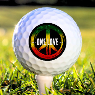 Jamaica 1 Liebe Rasta Color Peace Symbol Jamaica Golfball