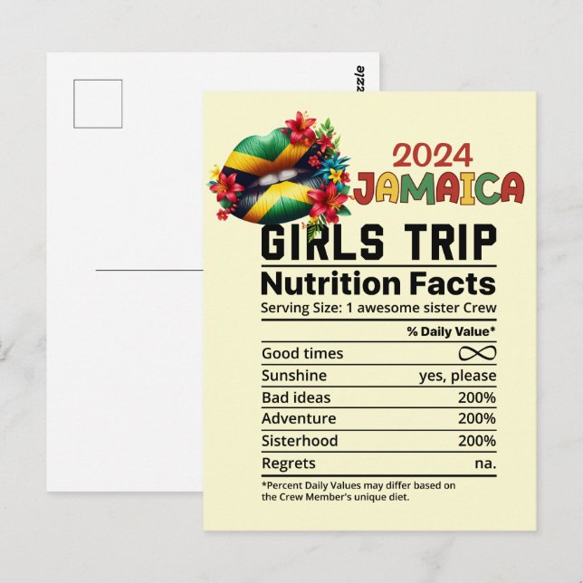 Jamaica 2024 Girls' Trip Celebrate Freundschaft Postkarte (Vorne/Hinten)