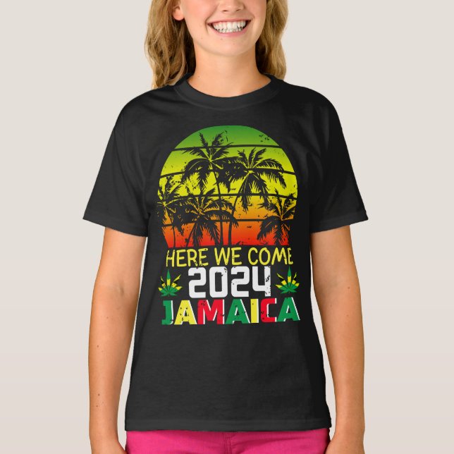 Jamaica 2024 Hier kommt der Girl-T - Shirt (Vorderseite)