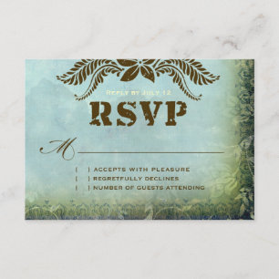JAMAICA 2 RSVP Vintage Blue Green Lin Papier