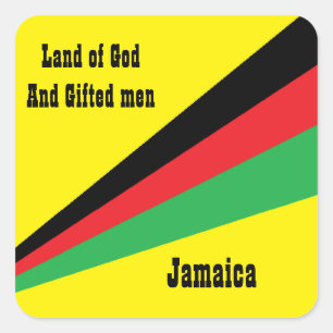 jamaica Aufkleberland von Gott und begabten Männer Quadratischer Aufkleber