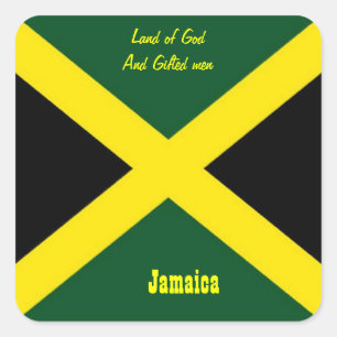 jamaica Aufkleberland von Gott und begabten Männer Quadratischer Aufkleber