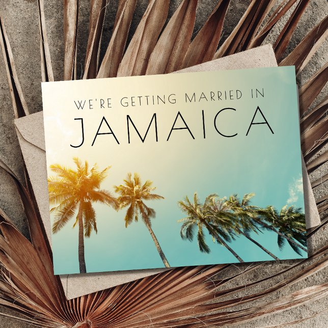 Jamaica Beach Hochzeit in Urlaubsort Save the Date Ankündigungspostkarte (Von Creator hochgeladen)