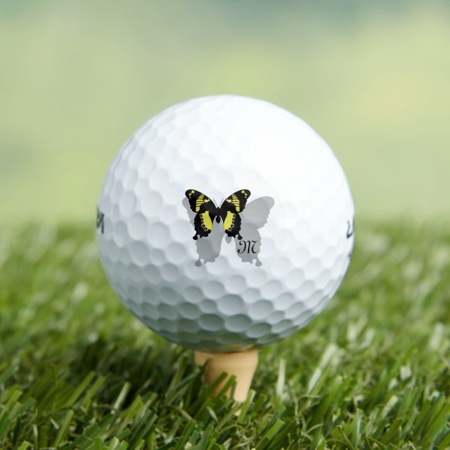 Jamaica Butterfly Shadow Monogram Golfball (Insitu T-Shirt)