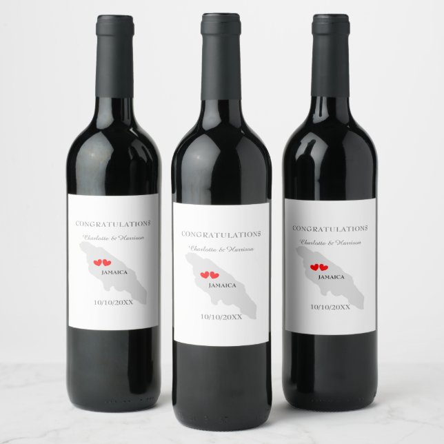 Jamaica Caribbean Weddings Celebration Weinetikett (Flaschen)