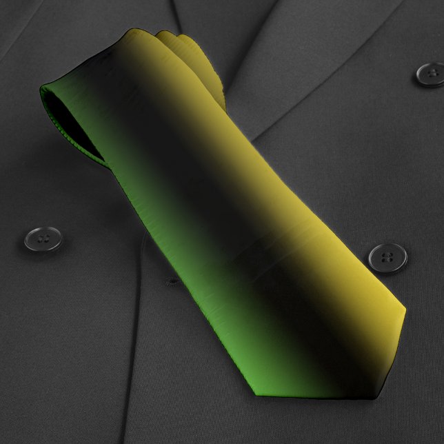 Jamaica Colors Gradient Ombre Green Black & Gold Krawatte (Jamaica Colors Gradient Ombre Green Black & Gold Neck Tie)
