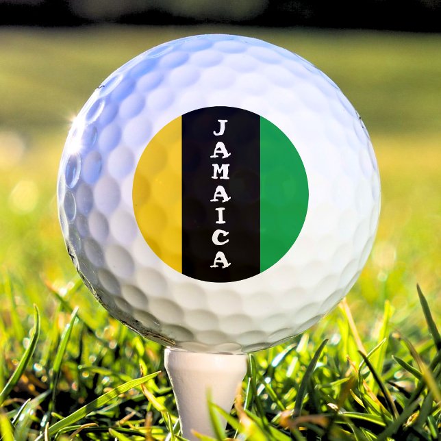 Jamaica Colors Green Gold Black Jamaican Golfball (jamaica golf ball)