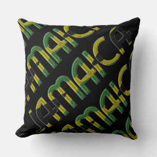 Jamaica Country Flag Farben Typografie Souvenir Kissen