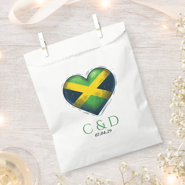 Jamaica Couple Heart Wedding Geschenktütchen (Ausgeschnitten)