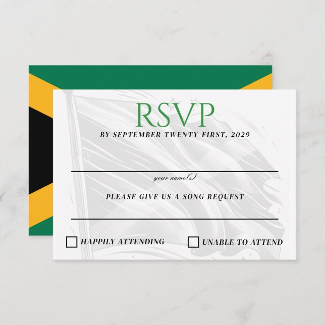 Jamaica Couple RSVP Karte (Vorne/Hinten)